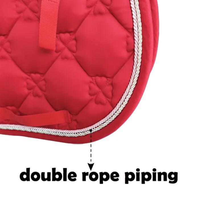 등 보호 이중 파이핑 로프 면 내구성 승마 점프 안장 패드