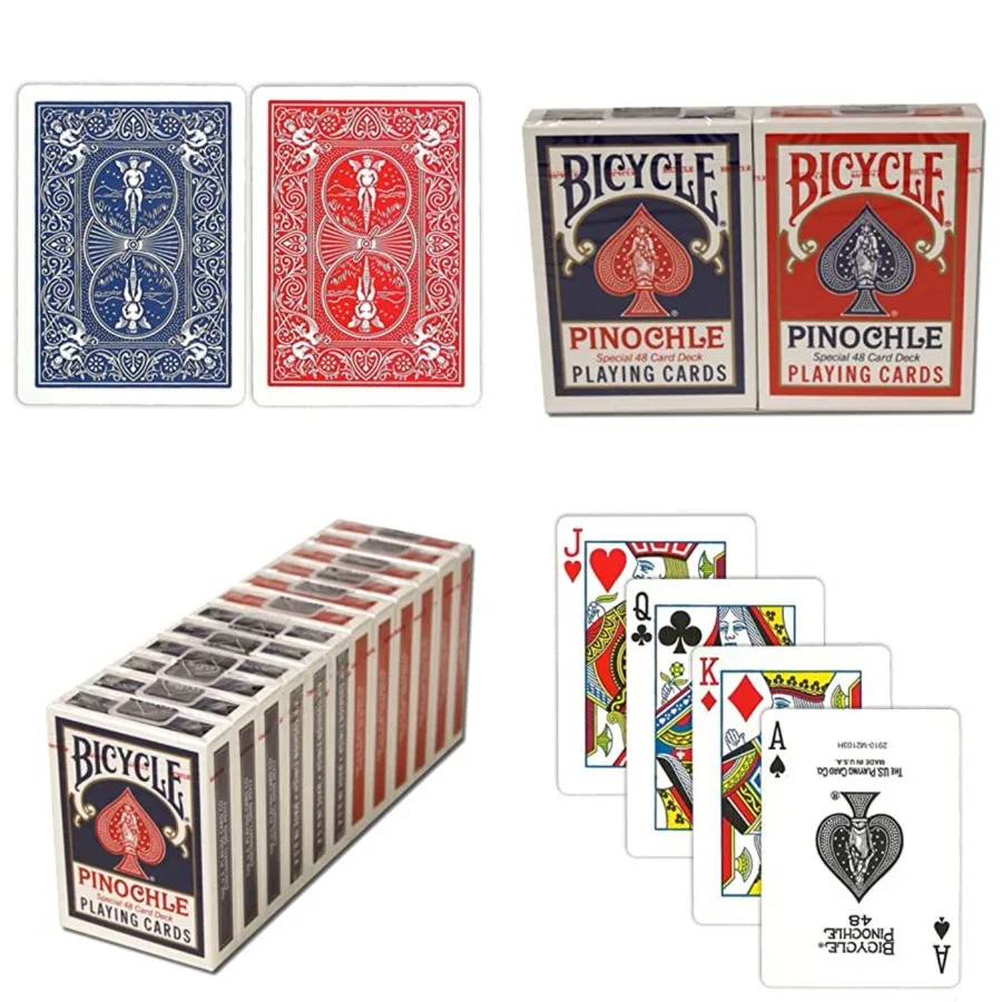 

12 Decks Bicycle Pinochle Cards 6 Red/ 6 Blue
