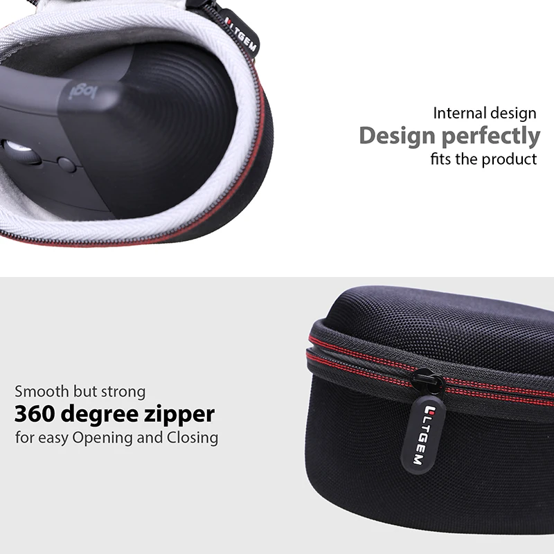 LTGEM-funda rígida de EVA para Logitech Lift, bolsa de almacenamiento de viaje, Vertical y ergonómica, para ratón