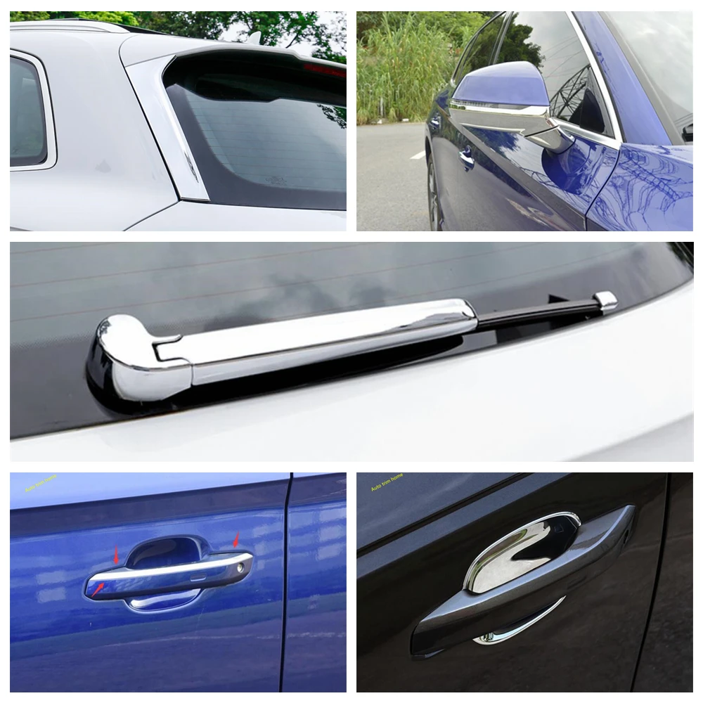 

Door Doorknob Bowl Rear Window Wiper Rearview Mirror Cover Trim For Audi Q5 2017 - 2022 Accessories Chrome Exterior Refit Kit