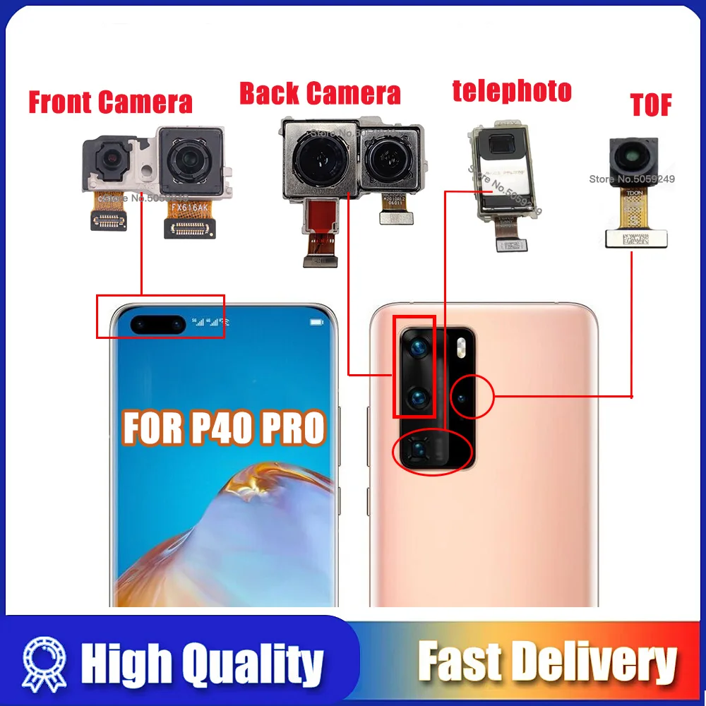 

Original Front Rear Back Camera For Huawei P40 Pro Main Facing Ultra wide angle Camera Telephoto TOF Module Flex Replacement