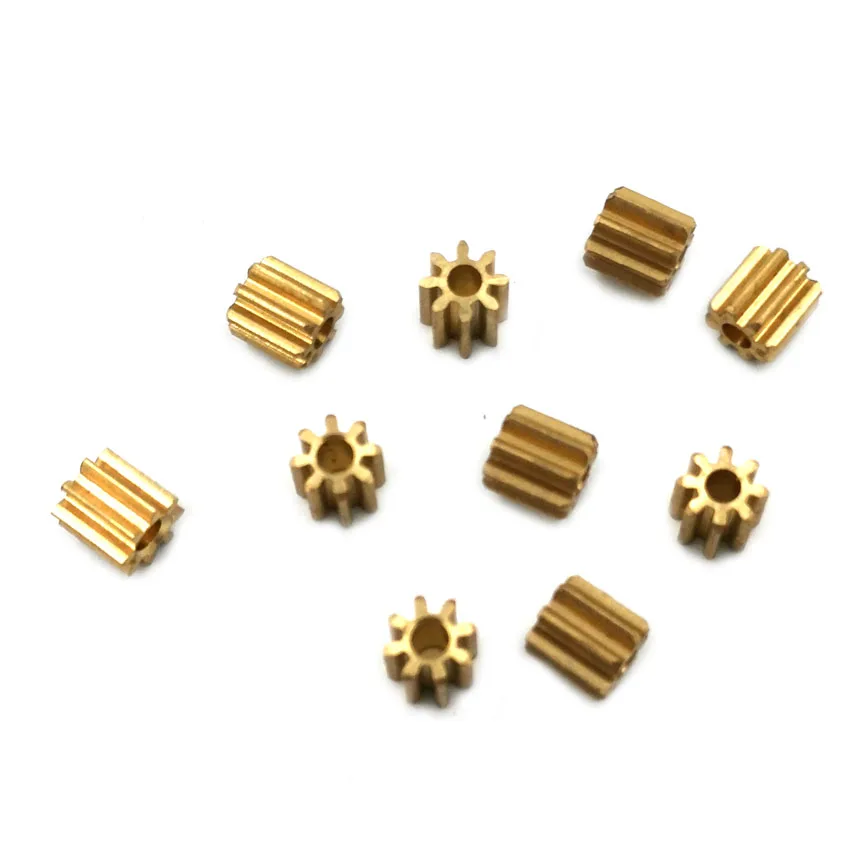 82A 0.6M Copper Gear Diameter 6mm 0.6 Module 8 Tooth Hole 1.98 Mm Brass Pinion Small Toy Motor Gears