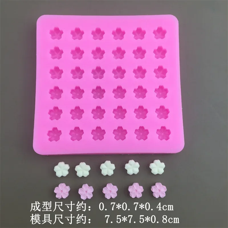 Five pointed Star Sakura Cat Claw Silicone Mold Lacquer Printing Wax Particle Dropping Glue Mold Snowflake Shape Cake Decoration