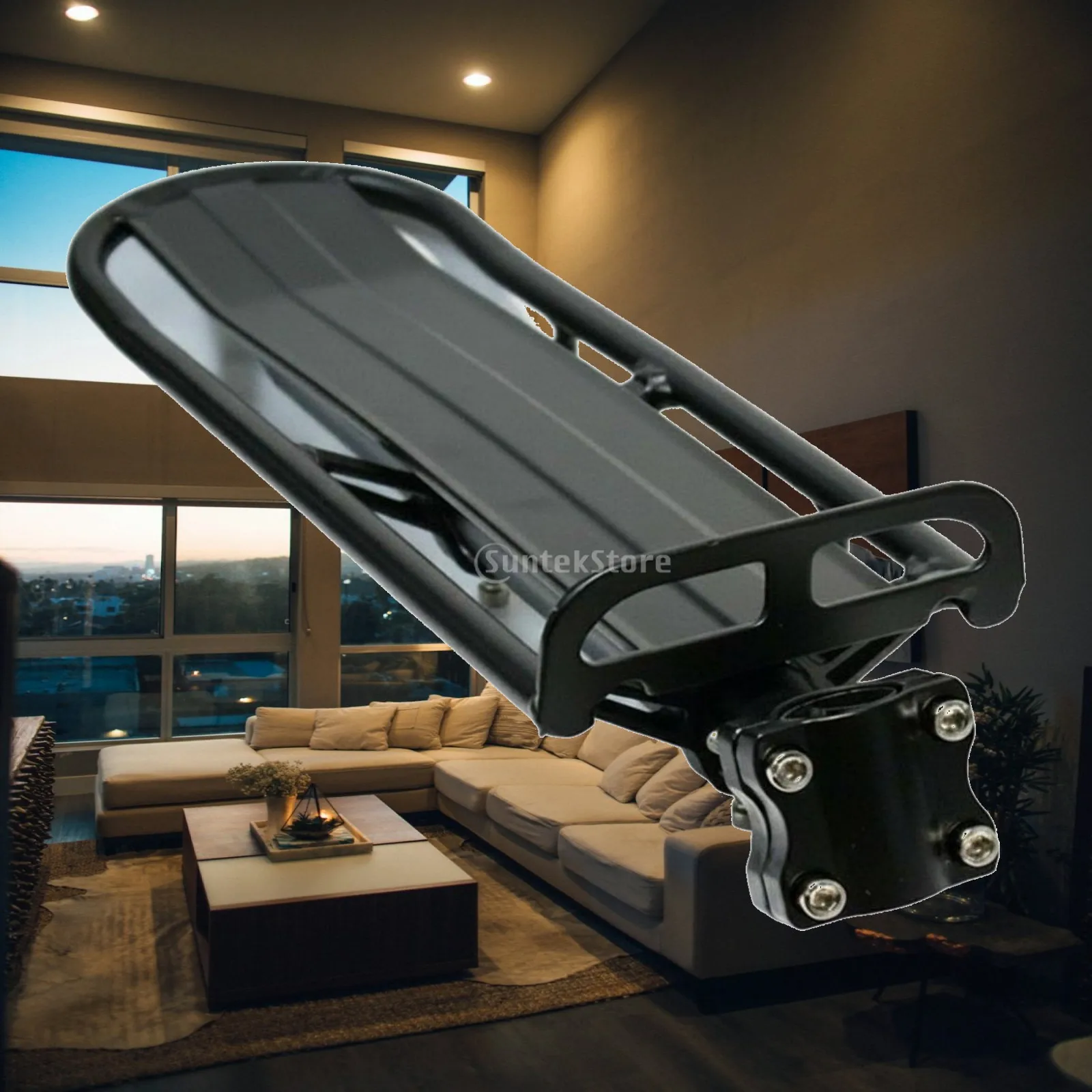 Rear Luggage Rack for Bicycle Aluminum Alloy Adjustable Carrier for Everyday Rider Cycling Gear