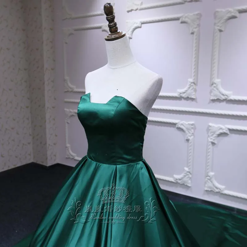 2024 new niche green design bandeau trailing dress skirt