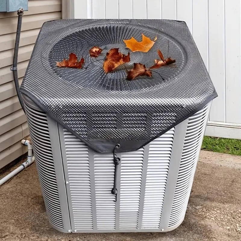 Outdoor Air Conditioner Mesh Cover, Breathable Top Cover, Net Panel, 4 Elastic Straps, Prevents Rust, Blocks Debris, Sunshade