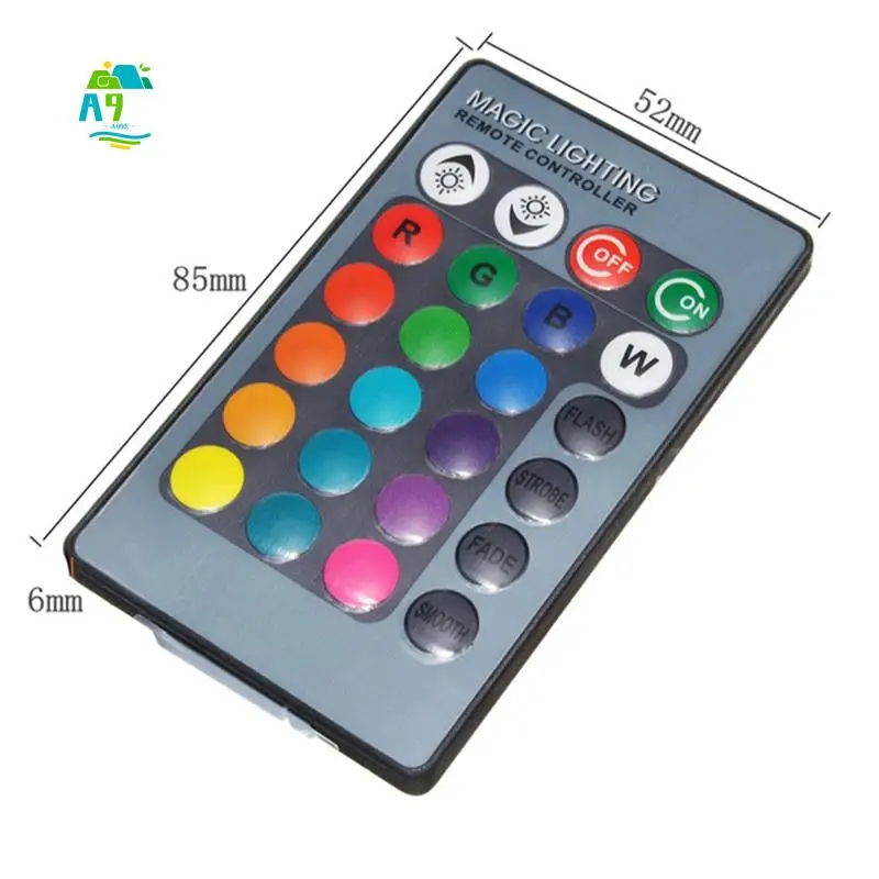 A09E-2Pcs T10 W5W LED RGB Remote Control Lights Indicator Bulb Car Interior Wedge Side Lamps