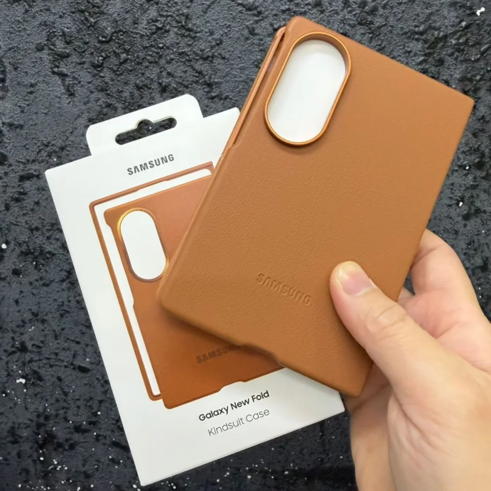 Original Leather Phone Case For SAMSUNG Galaxy Z Fold 8 5G Business Leather Bumper Cover Z fold8 Shockproof Protect Shell