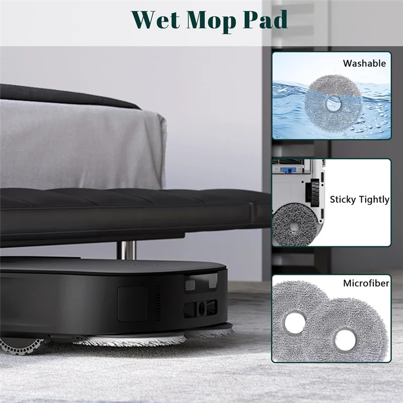 TKOH-Accessory Set For Dreame Mova E30 Ultra Robot Vacuum Cleaner Suction Station, Vacuum Cleaner Bags + Washable Mop
