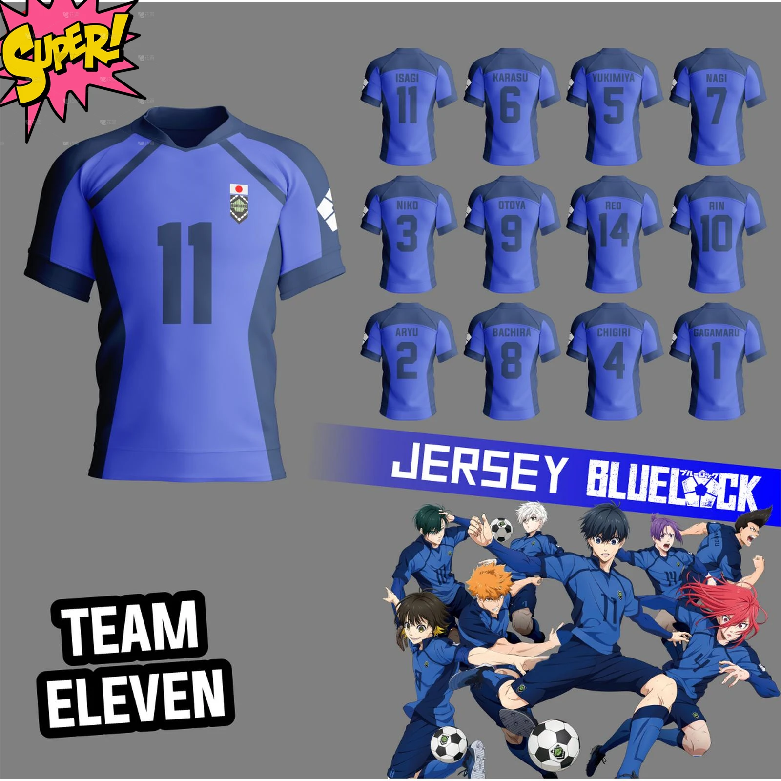 Anime Jersey Blue Lock ISAGI Football Jersey Cartoon Cosplay 3d Print T-shirt Men Women New Fashion Daily T Shirts Clothing Tops