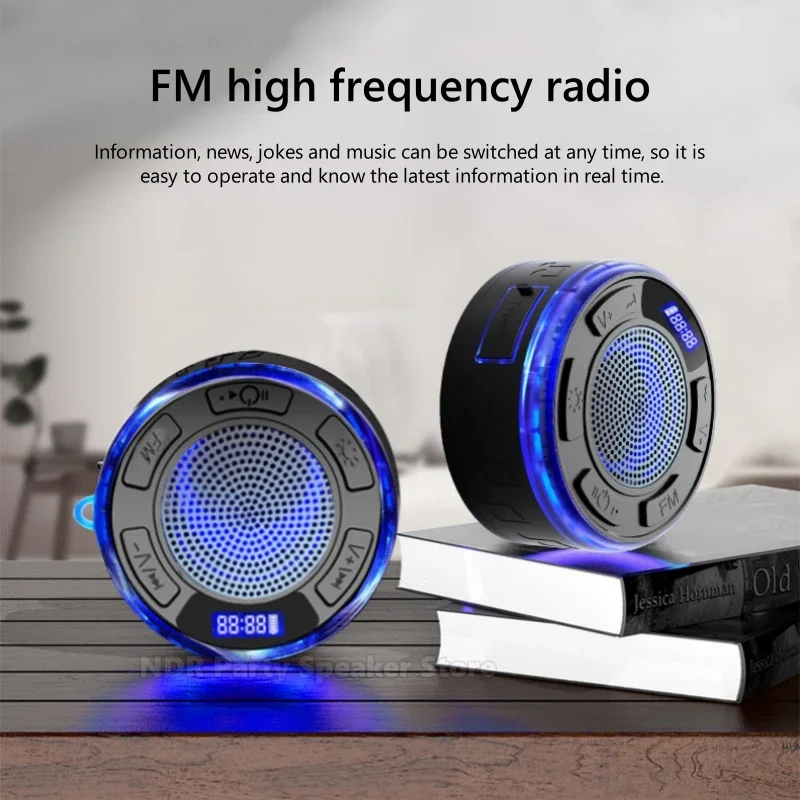 

Outdoor Portable Bathroom Speaker Sport IPX6 Waterproof RGB Light Wireless Bass Party Mini Subwoofer Speakers