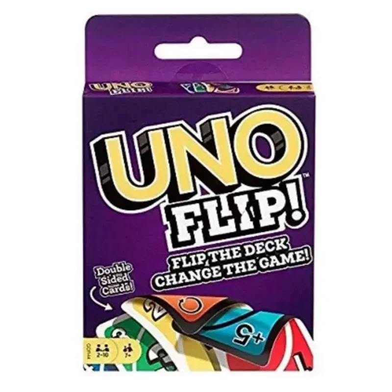 1pcs  Mattel UNO FLIP! Games Family Funny Entertainment Board Game Fun Playing Cards Kids Toys Gift Box uno Card Game Kids Toys