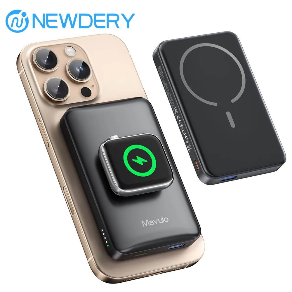 Magnetic Power bank 10000mAh Wireless Portable Charger For iPhone 17 16 15 14/Apple Watch 20W USB C Fast Charging Battery Pack