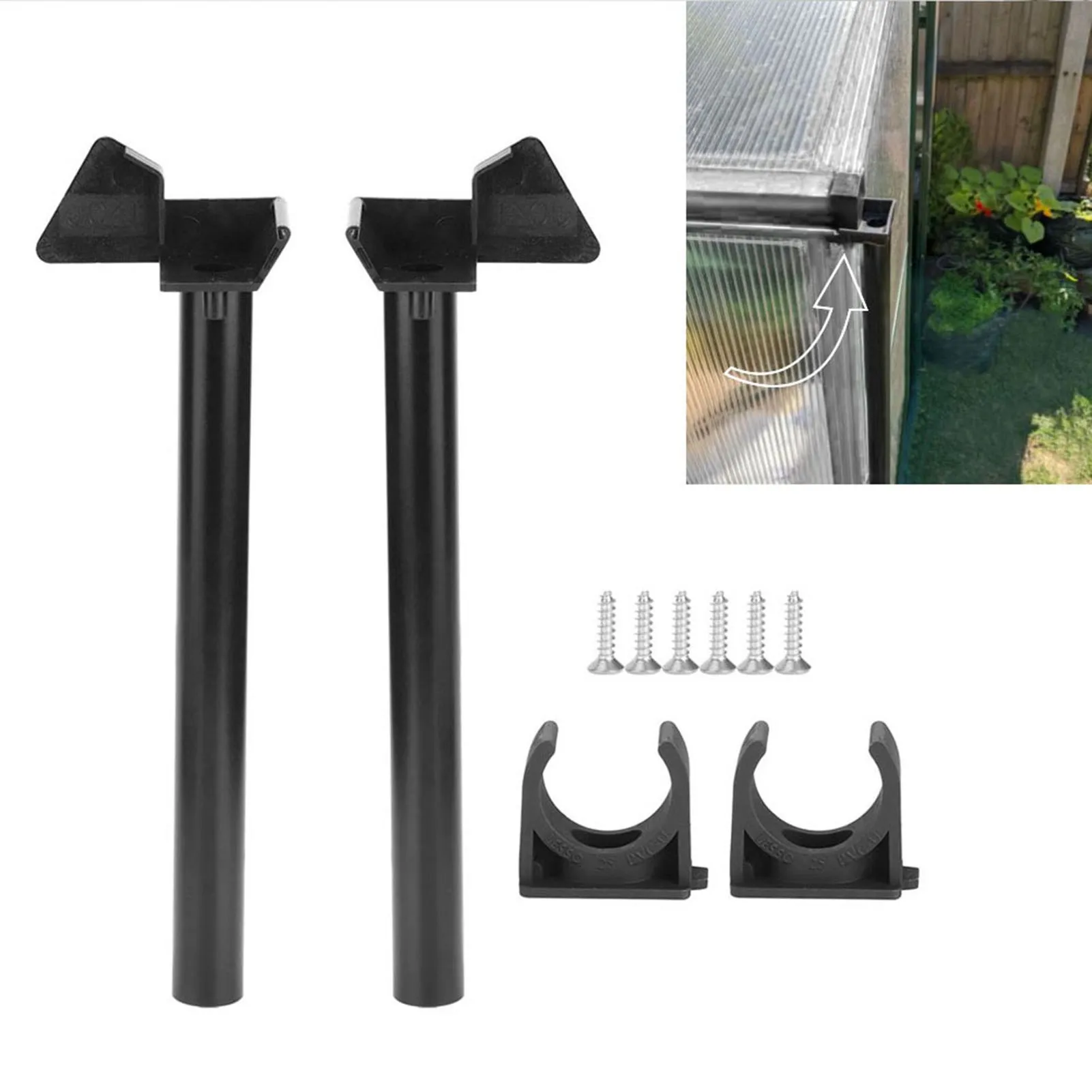

Greenhouse Rainwater Gutter Water Butt Down Pipe Kit Drainage Downpipe Accessory Supplies