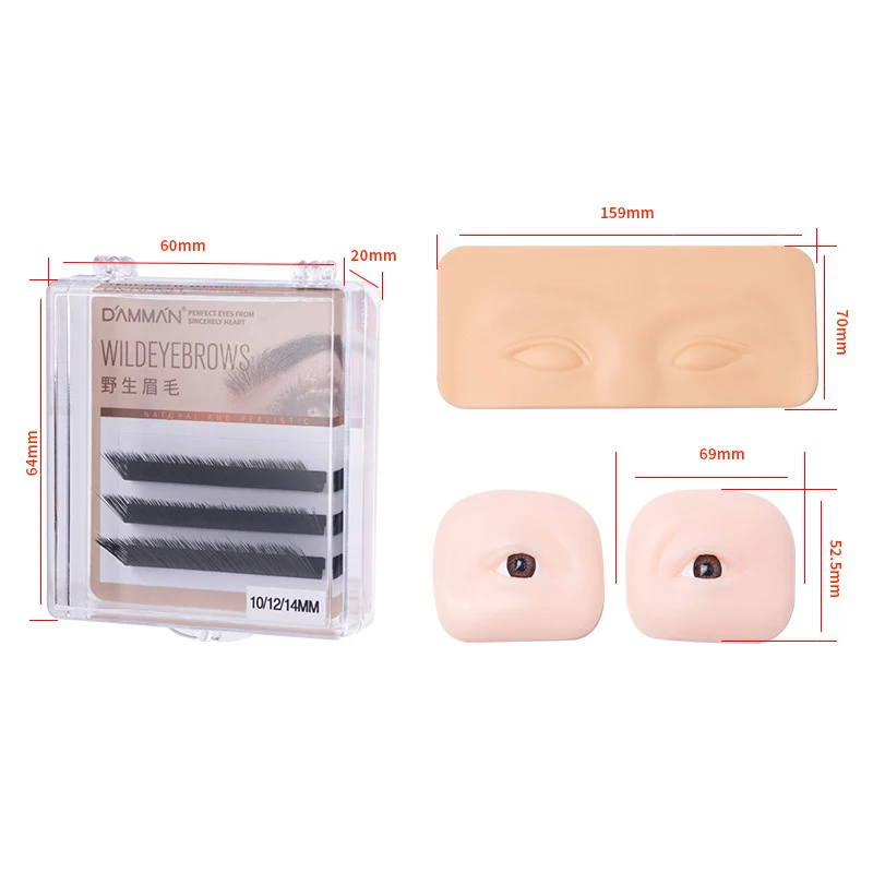 Solid Silicone Microblading 5D Eyebrow Tattoo Practice Skin Novice Bionic Eyebrow Eyelash Eye Makeup Beauty Tool