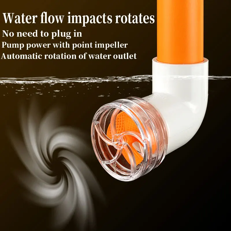 20/25mm Multi-functional Rotatable Nozzle Filter Fish Tank Auto-Rotating Fan Kit DIY Removable Simple Fish Tank Outlet Fan