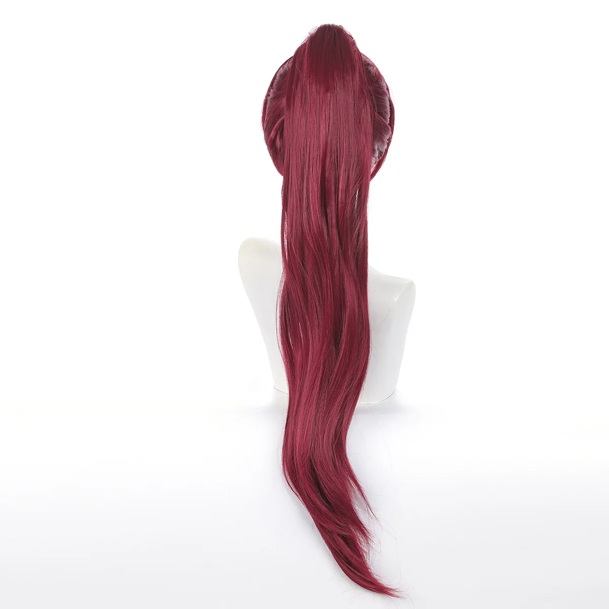 Cola de Caballo larga sintética para mujer, peluca de Cosplay de color rojo oscuro, disfraz de fiesta, pelo de fibra resistente al calor, Anime, Halloween, uso diario