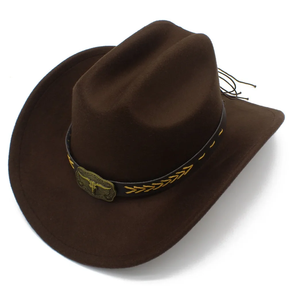 Outdoor Cowboy Hat Lightweight Braided Band Cowboy Hat Western Cowboy Hat Crown-Shaped For Daily Wear Stage Outfits Outdoor