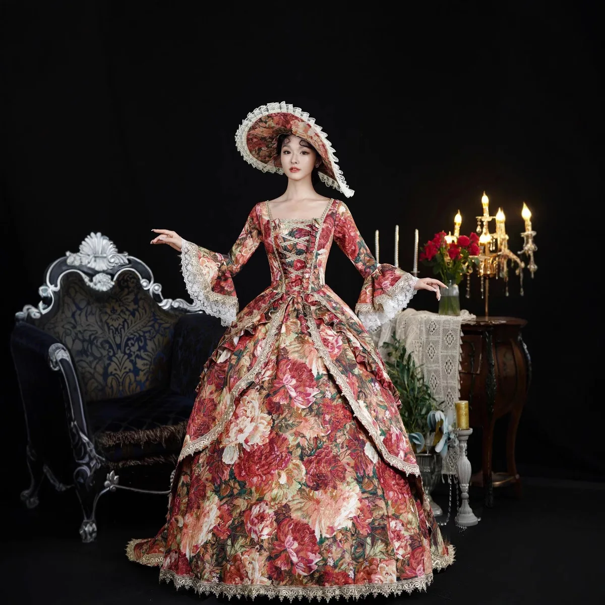 

European Court Skirt European Medieval Aristocratic Dress Drama Stage Performance Costume Masquerade Classical Glamorous Dresses