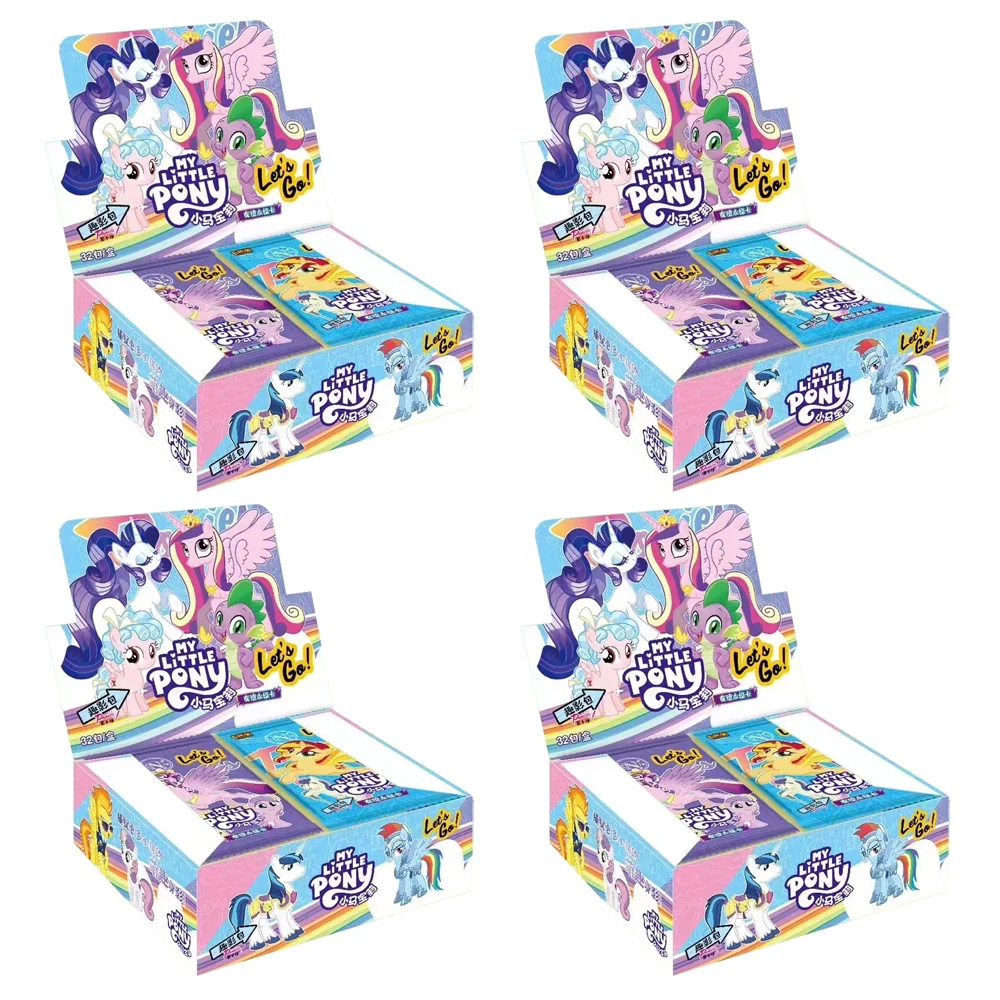 Venta al por mayor, 4 cajas de tarjetas My Little Pony, 40 ° aniversario, tarjeta eterna de amistad limitada, tarjetas raras SC SGR, juguete para