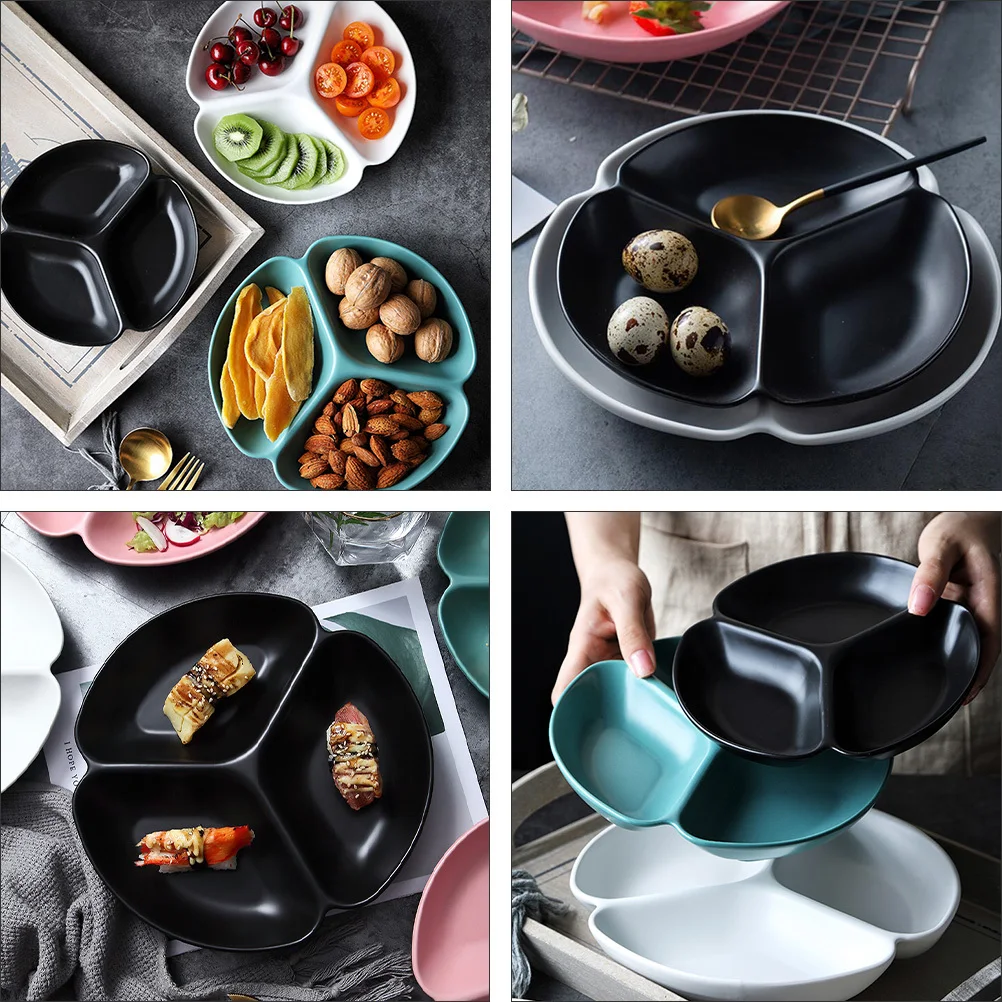 1個入り 高温焼成セラミックフルーツ分割プレート 多区画スナックサービングプラッター ピクニック キャンプ 学校用