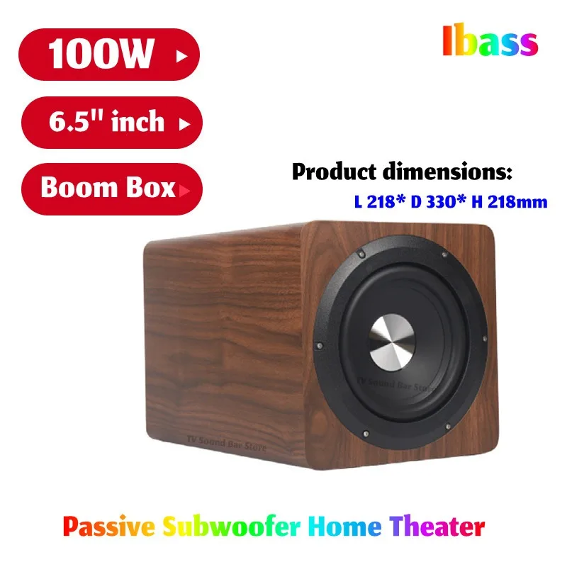 

Newest Ibass 100W High-power Speaker Home Theater Hi-FI Bass 6.5-inch Wooden Active Subwoofer 110V-220V Wide Voltage BOOMBOX