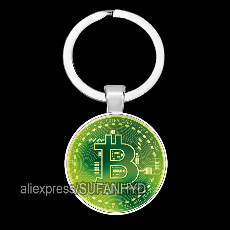 Newest Bitcoin Keychain Collectible Physical Bit Coin Keyring Pendant Women and Men Jewelry Accessories Gifts