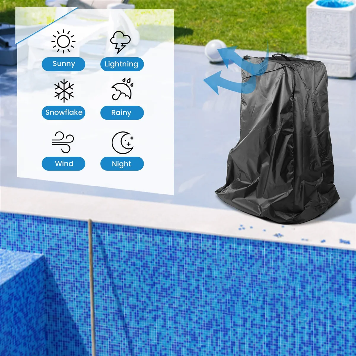 ABCD Robotic Pool Cleaner Caddy Cover Fit for Dolphin Pool Cleaner Robot, Waterproof Pool Robot Cleaner Caddy Cover