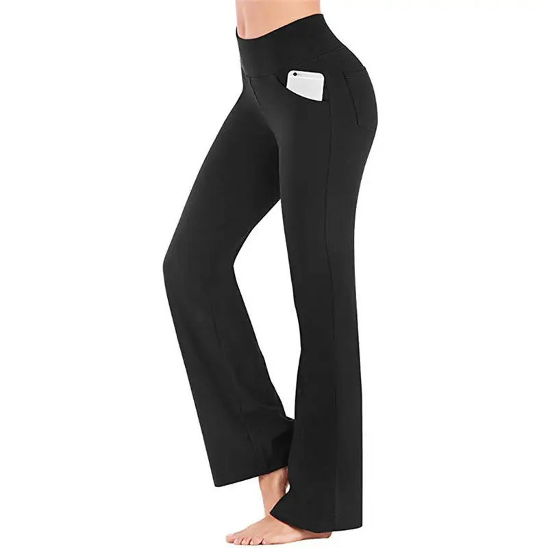 Women Running Pants  Bell-bottom Yoga Workout Fitness Sports Gym Hiking Clothes Women's Flare Bottoms Trousers For Female 04