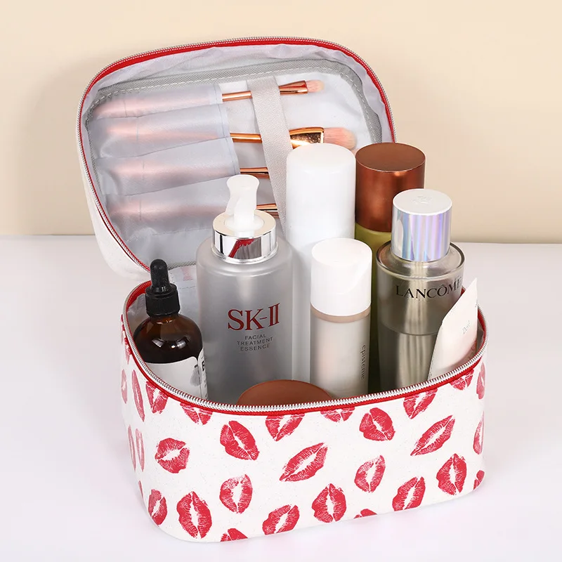 Lip Print Makeup Bag Zipper Pouch Travel Cosmetic Organizer for Women