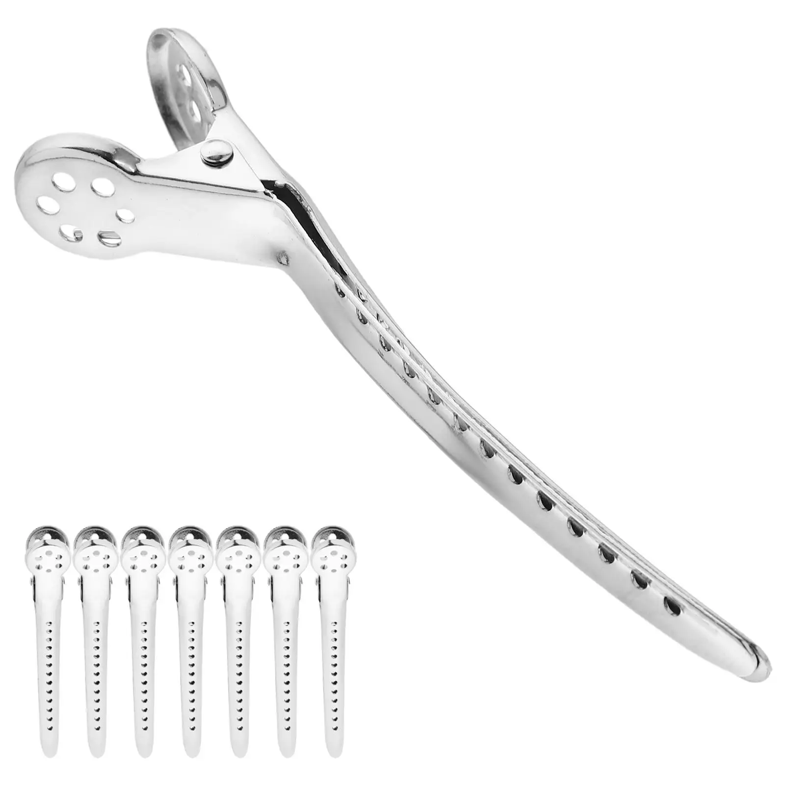 

8PCS Hairdressing Clips Metal Durable Safe Smooth Surface Ideal Home Store Haircut Accessories Separating Location