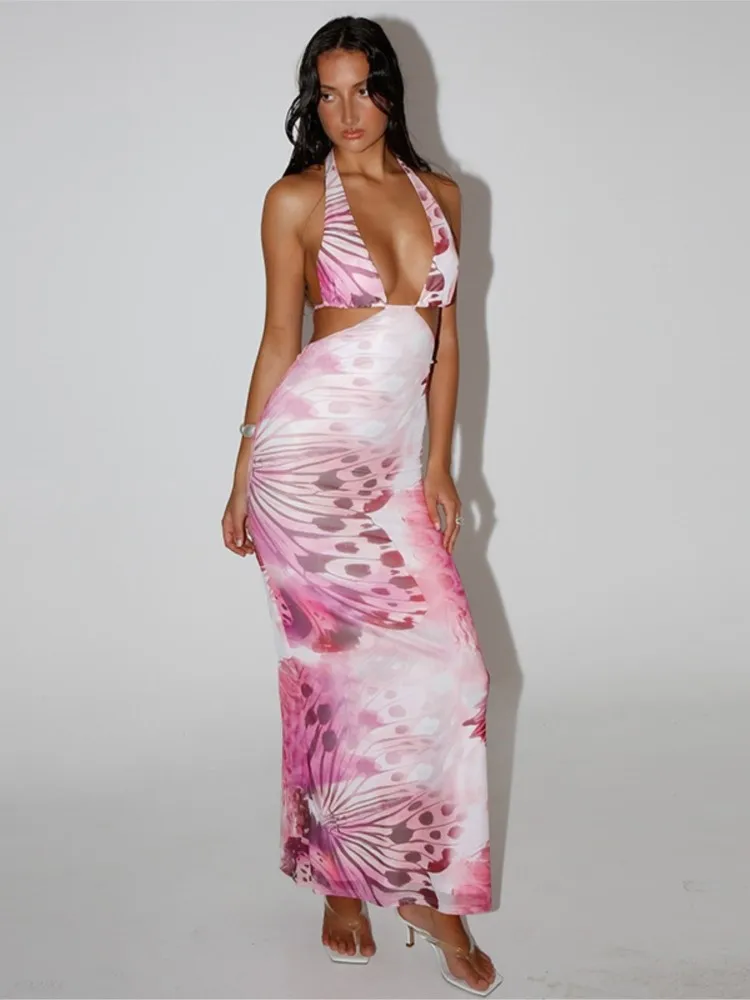 

Summer Cover Ups Women Swimsuit Sleeveless Robes Bathing Suit 2025 New Print Beach Holiday Maxi Dresses Cover-Up