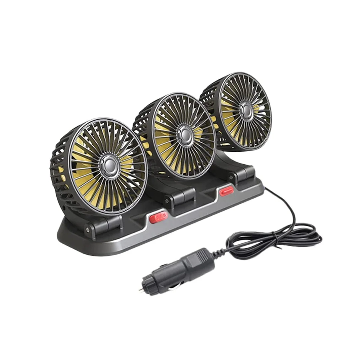 

Fan for Car Three-Head Fan for SUVs USB Cooling Air Small Personal Fan 2 Speeds Electric Fan for Truck Vehicle (12V)