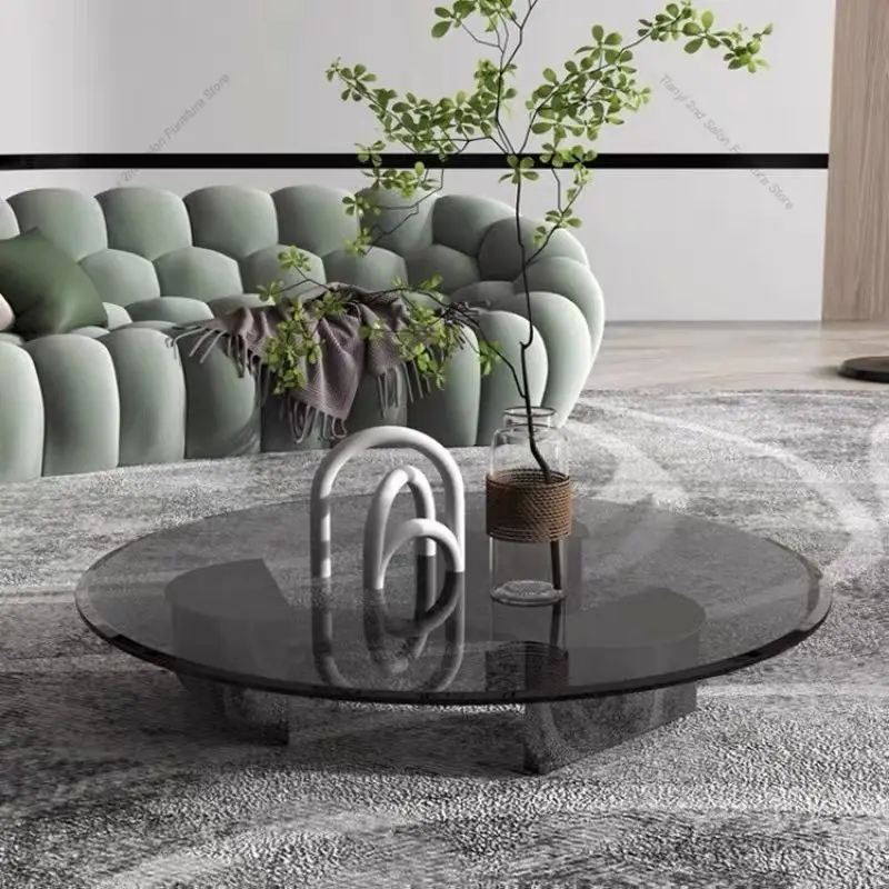 

Italian Minimalism Coffee Tables Round Glass Living Room Center Coffee Tables Originality Metal Home Furniture Couchtisch FYCT