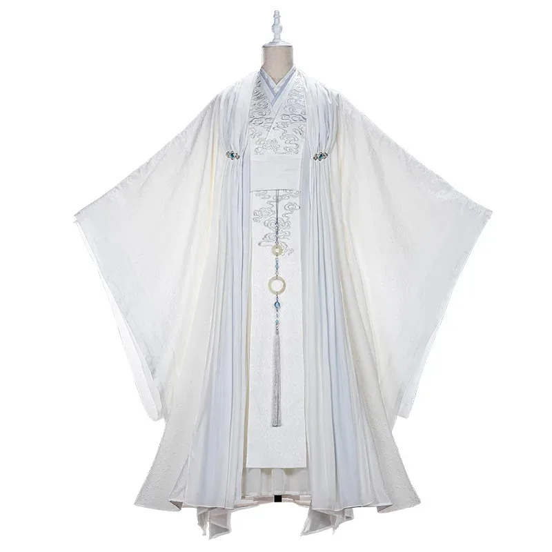 Lan wangji cosplay traje mo dao zu shi original lan zhan antigo traje peruca wei wuxian yiling patriarca dia das bruxas