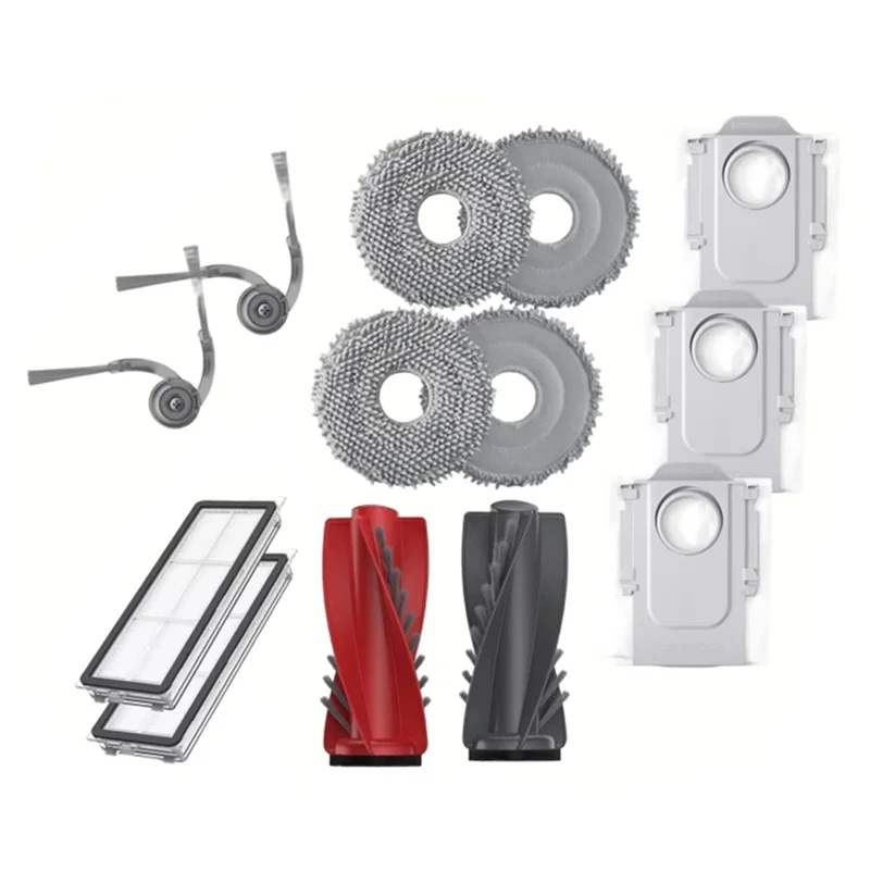 AB43-ل Roborock Qrevo Curv اكسسوارات الجانب الرئيسي فرشاة ممسحة القماش Hepa تصفية أكياس الغبار جهاز آلي لتنظيف الأتربة قطع الغيار