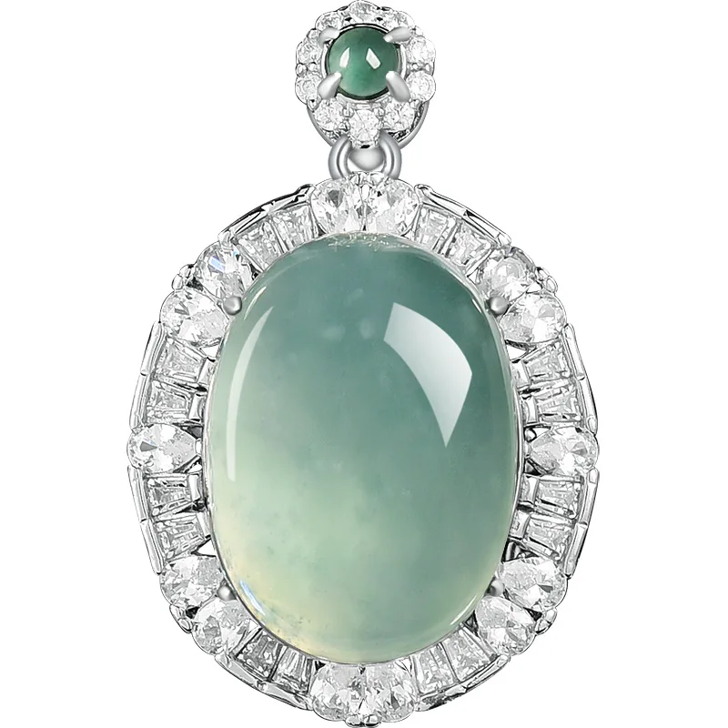 

S Myanmar Jadeite Pendant Necklace Charm Vintage 925 Silver Accessories Carved Amulet Designer Burmese Jade Talismans Fashion