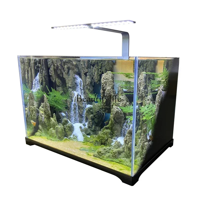 

LD33Hallway Chinese Ecological Micro Landscape Fish Tank Quicksand Waterfall Landscape Aquarium