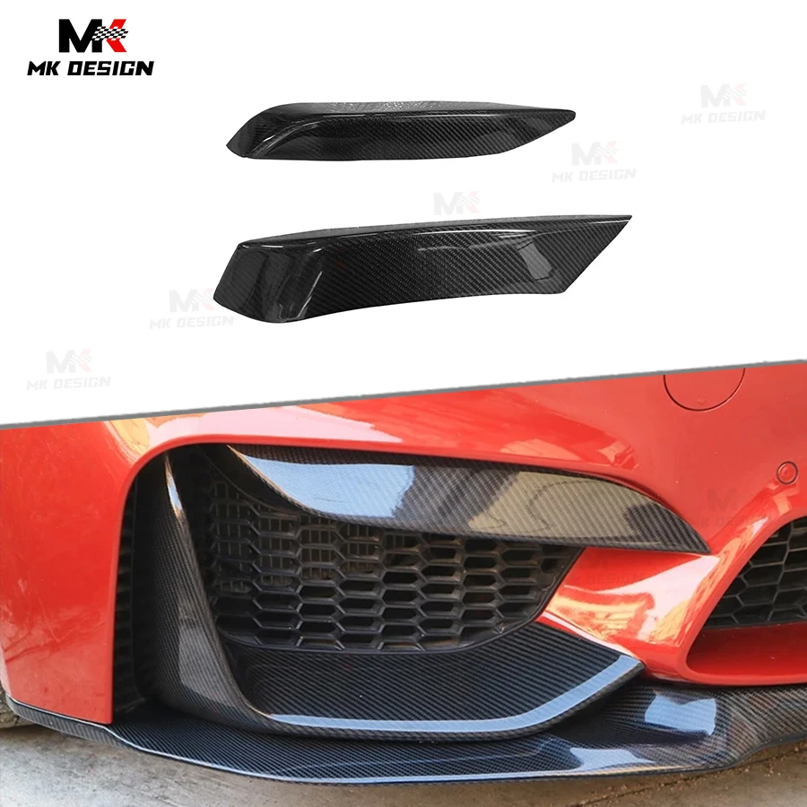 

Dry Carbon Fiber Front Bumper Upper Splitter Side Splitters Fog Light Cover Flaps for BMW F80 M3 F82 F83 M4 2015-2019 Auto Parts