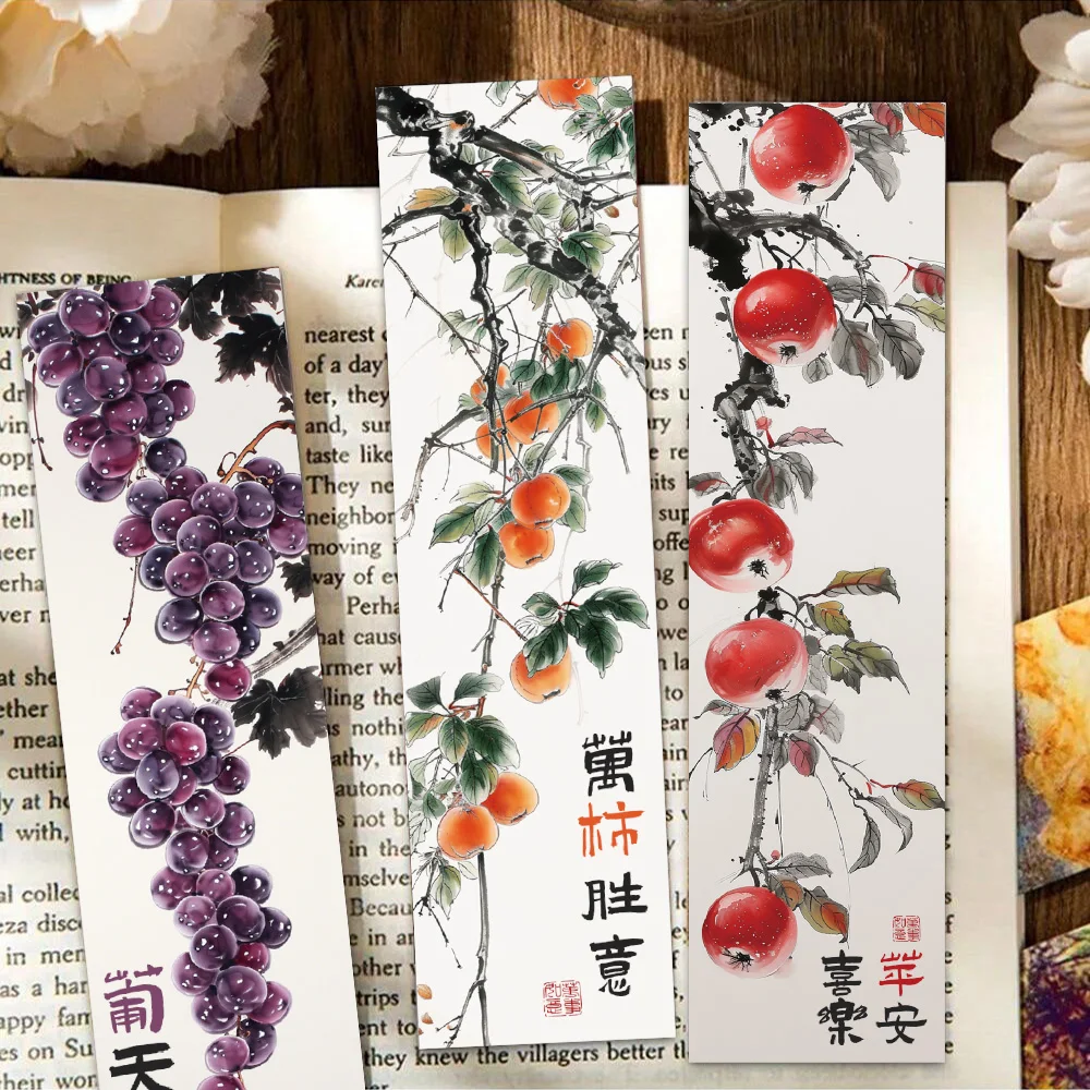 30PCS Persimmon Ruyi Ancient Style Creative Bookmark Student Reader Page Tag Library Office Page Book Club Tag