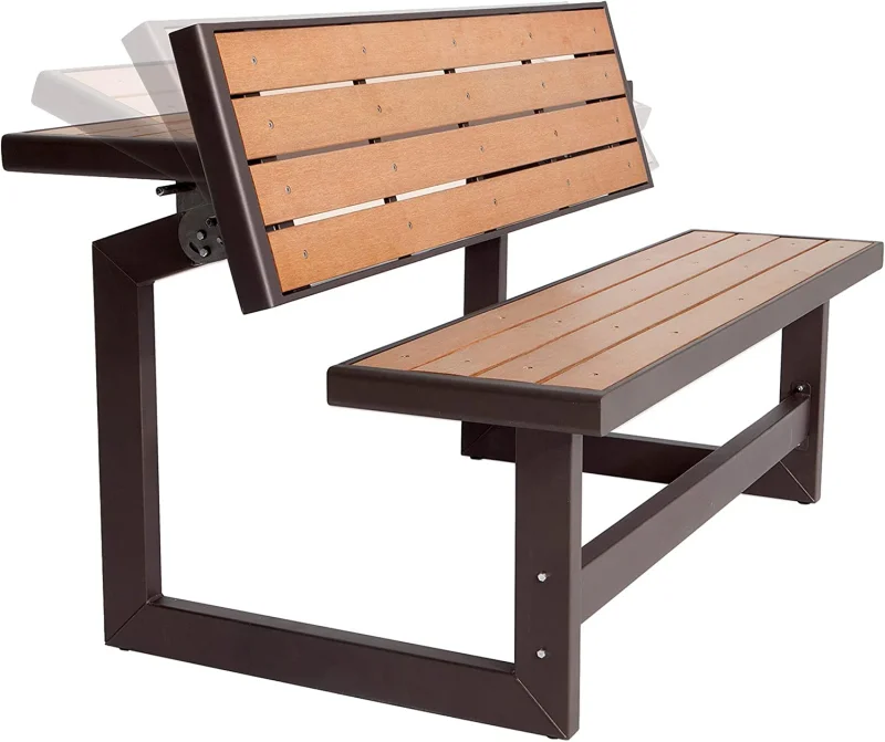 

High Quality Garden Courtyard Comfort Foldable Patio Garden Sets Alloy Steel Table And Bench 2-seater