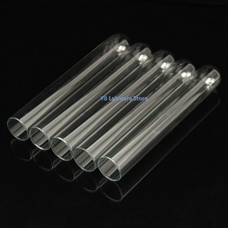 12Pcs/lot Transparent Glass Test Tubes with Round Bottom for School/Laboratory Glassware Length 180/200/300mm