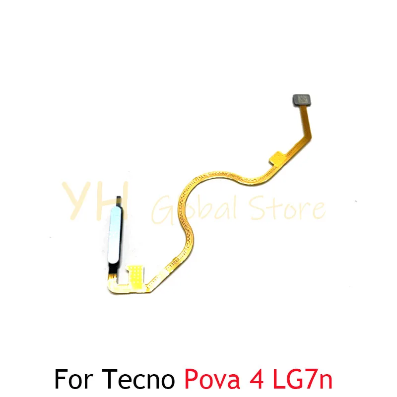 For Tecno Pova 2 3 4 5 LE7 LE7n LF7n LG7n LH7n Fingerprint Reader Touch ID Sensor Return Key Home Button Flex Cable Repair Parts