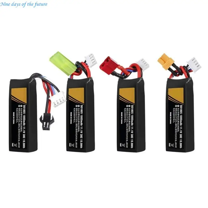 Battery 11.1V 3S 1800mAh 30C 501865 LIPO Rechargeable Polymers Lithiums Battery E65A view 3