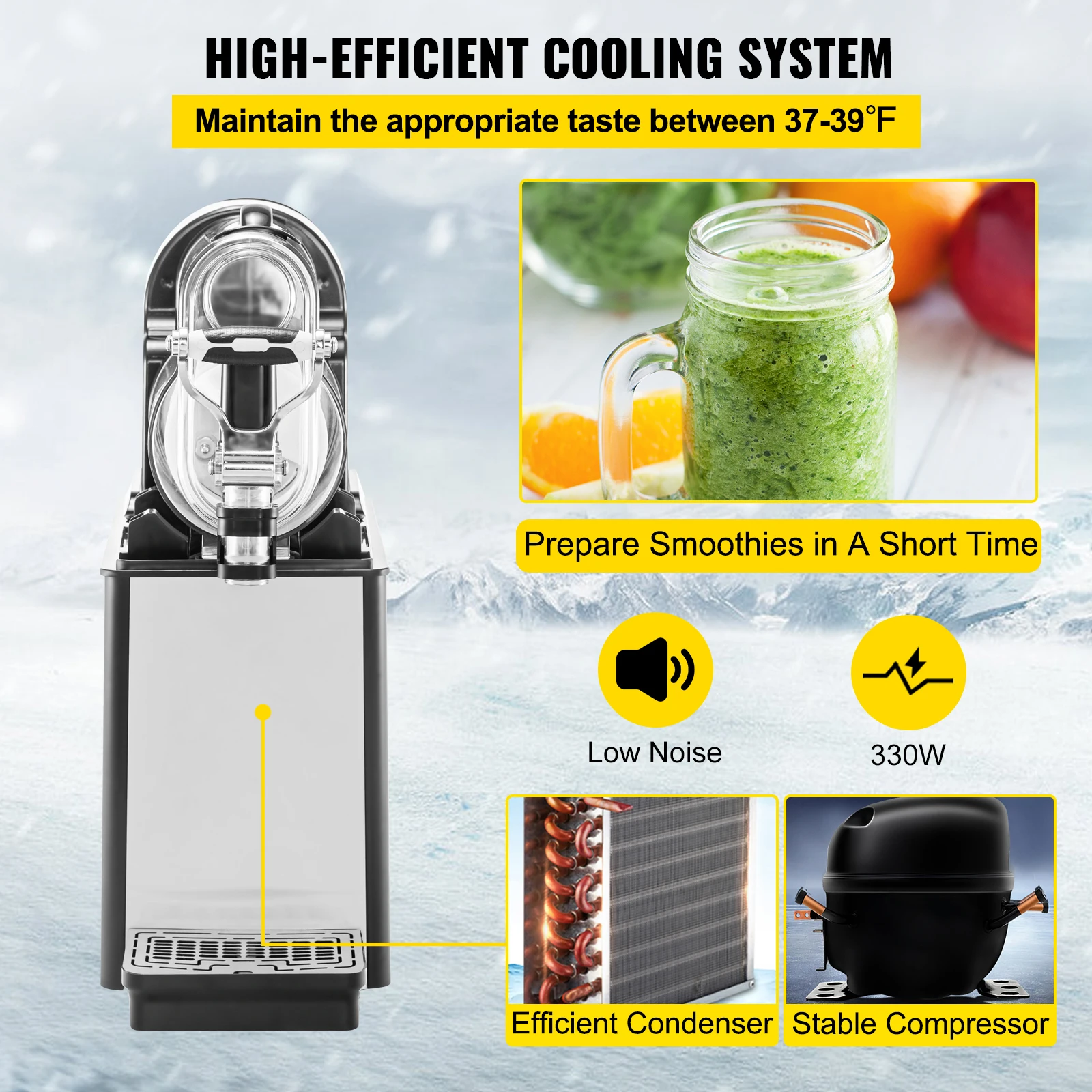 3L 6L Commercial Slushie Machine Home Slush Maker Frozen Drink Dispenser Ice-Cool Juice Smoothie Granita Vending Machine