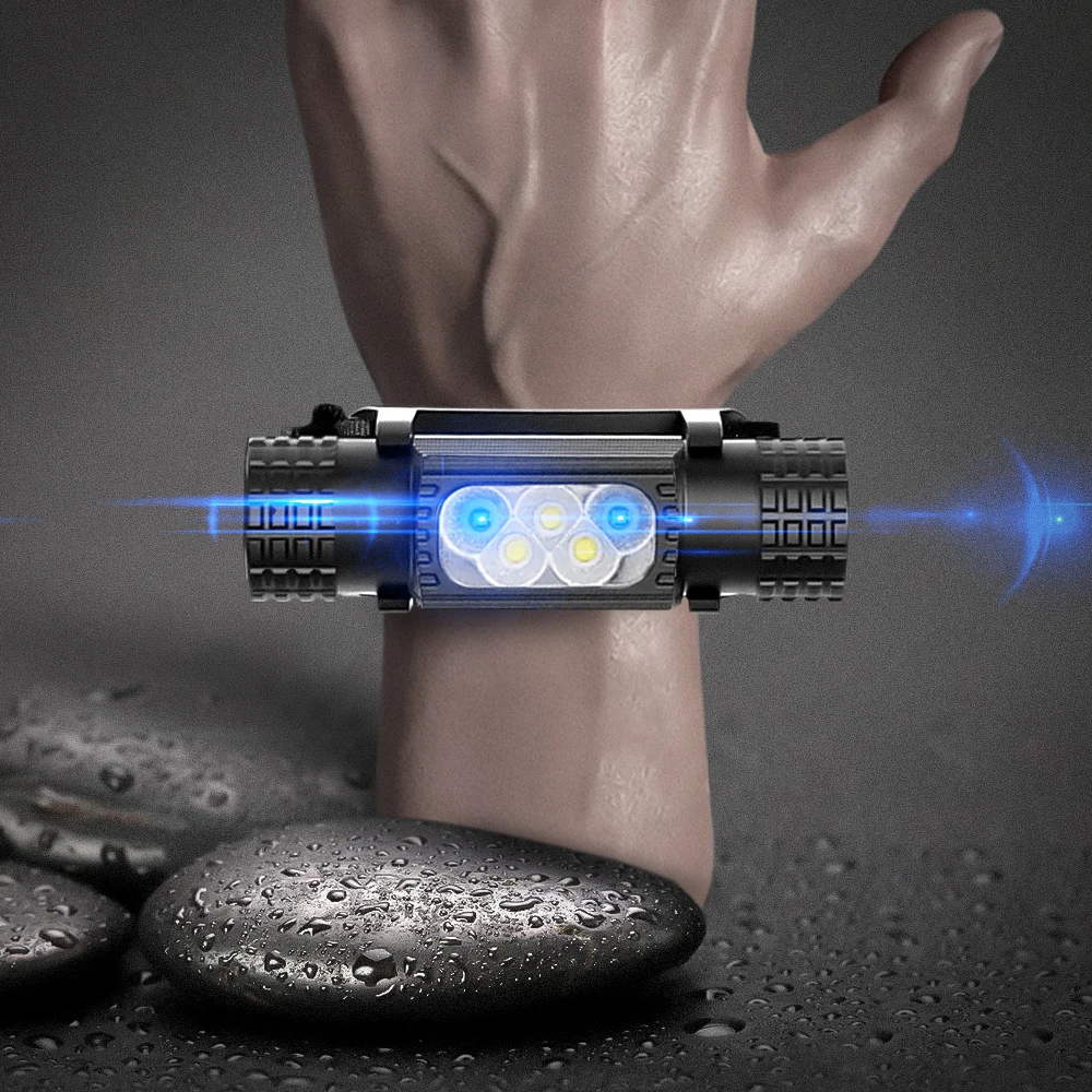 white Blue LED Portable Light Wristlight Strap Night Cycling Running Fishing Lamp Wrist Band Bracelet Type C Wristlamp Flashlamp