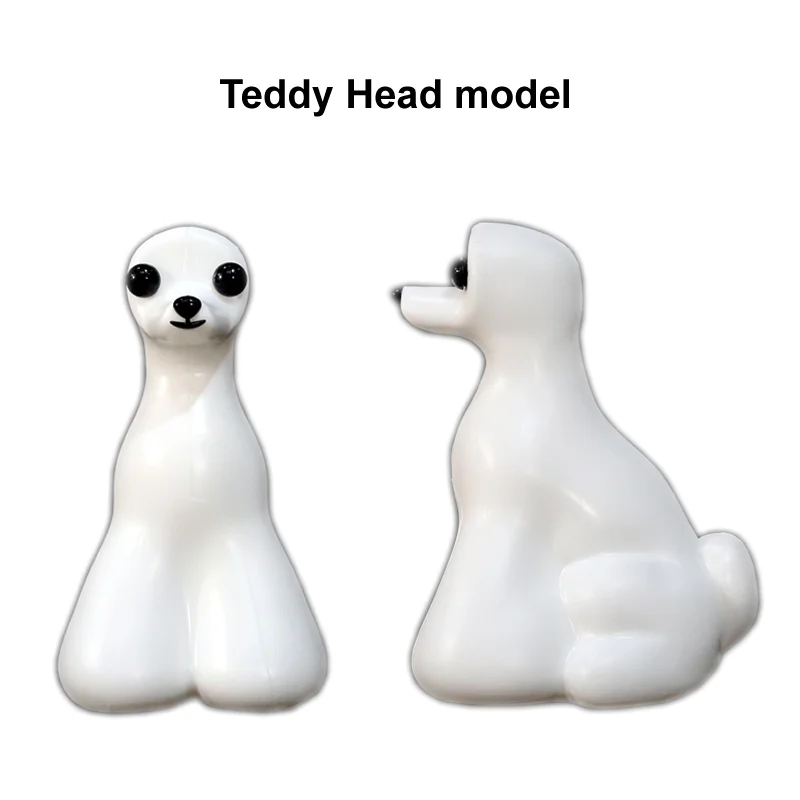 Crane Brand Pet Simulation Hair Grooming Fake Dog Head Model Practice Dog Standard Teddy Head Skeleton Model Dog Head Fake Hair