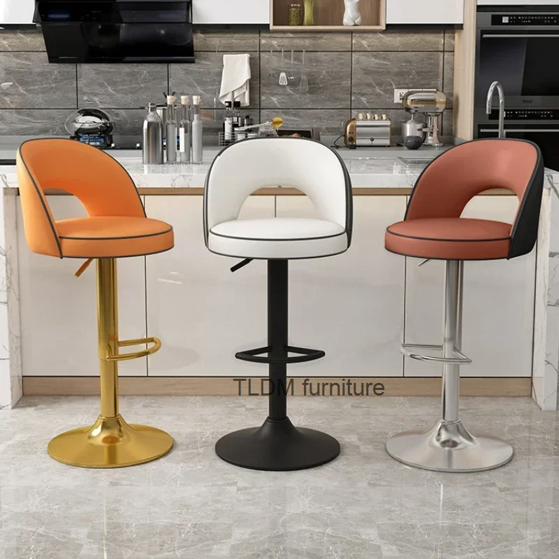 

Nordic High Bar Stool Kitchen Manicure Accent Home Bar Table Swivel Dining Chairs Luxury Taburete Alto Bar Furniture YX50BY