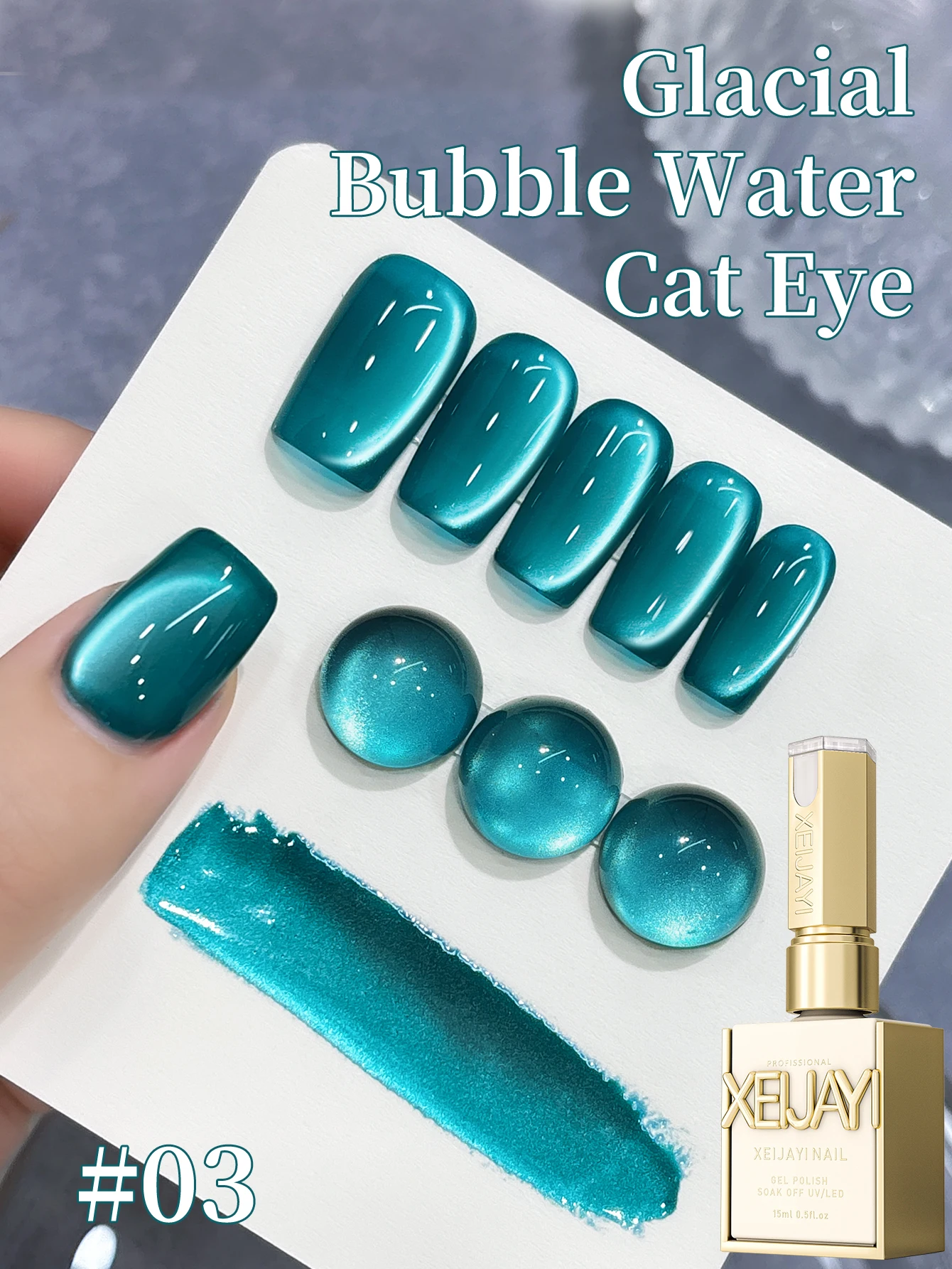 1 Stück Nagelkunst Neues Produkt Superheller Glacier-Serie Flash Einfacher Glanz Katzenaugen-Nagellack Geeignet für Nagelstudio DIY – Detail 3