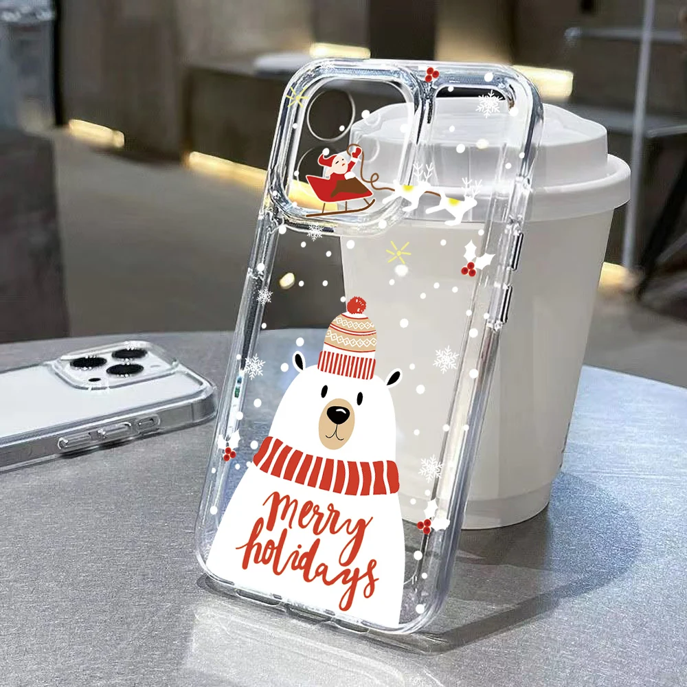 Чехол для телефона с Рождеством для Xiaomi Poco X6 X5 X4 Pro, чехол X3 M4 F4 Redmi 13C 10A 12C 11A 10 9A 9 10C, мягкий прозрачный бампер